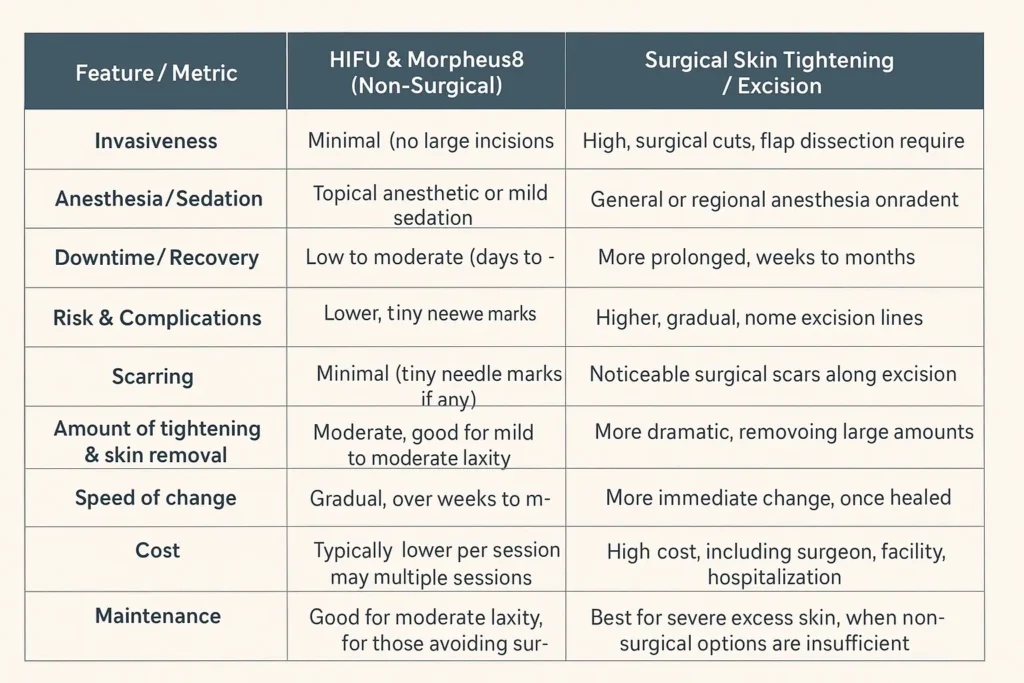 The Science of Skin Tightening 2 Table of skin tightening Chester benefits compared to surgical options